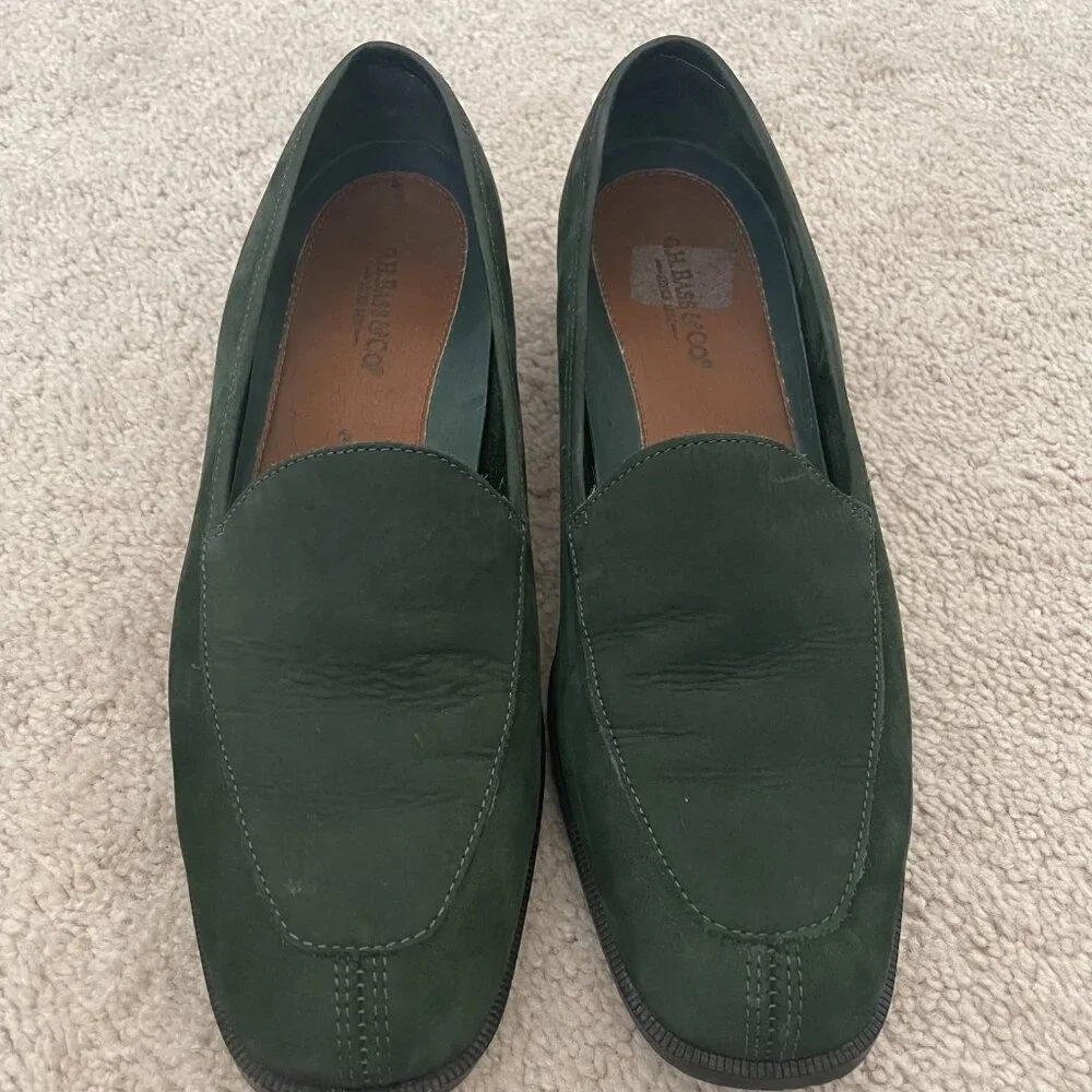 G.H. Bass Willa Weejuns Green Suede Loafers – Women’s Size 10, Classic Flats - Picture 7 of 7